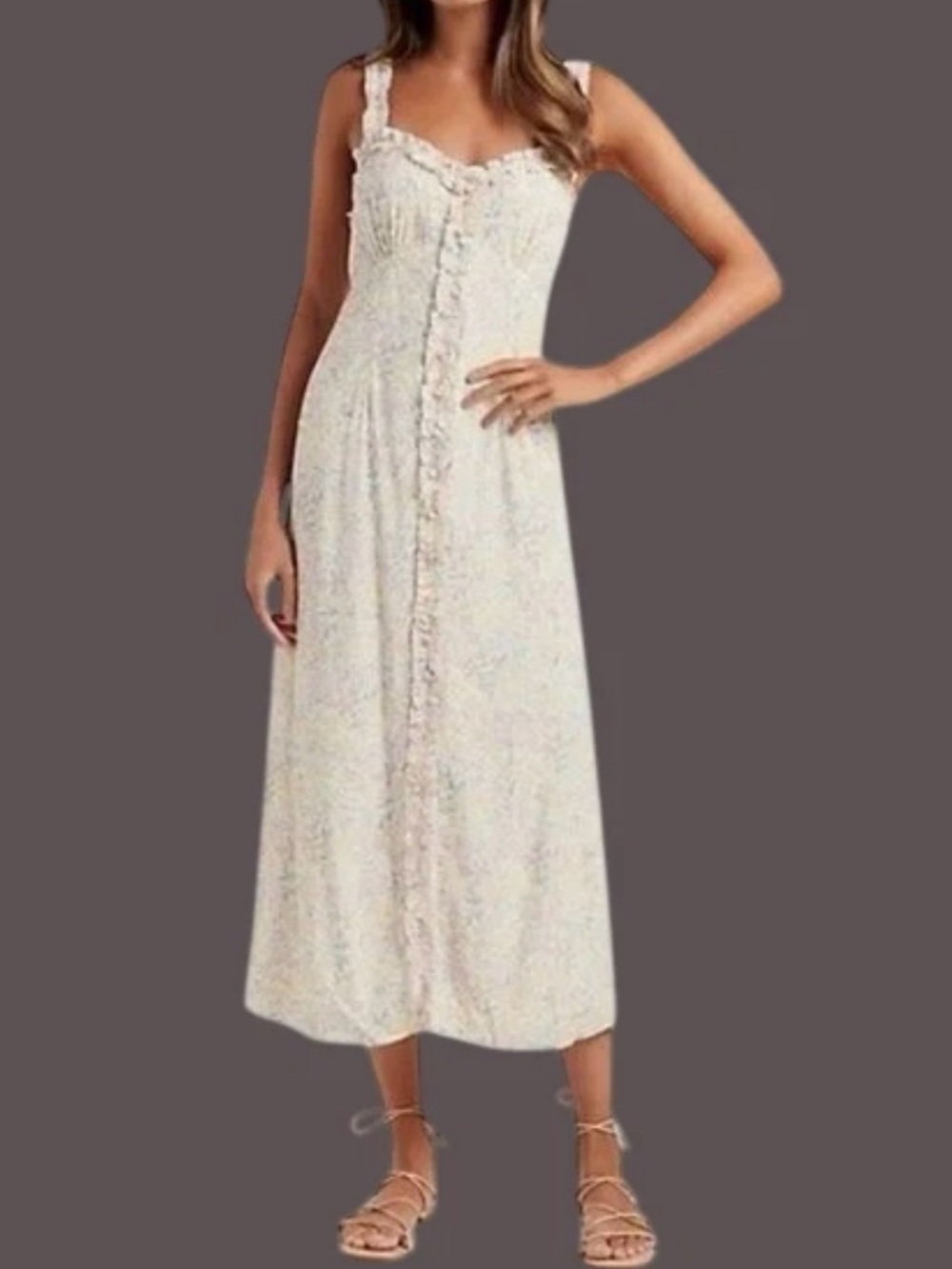 Ever New Peach meadow ditzy dress